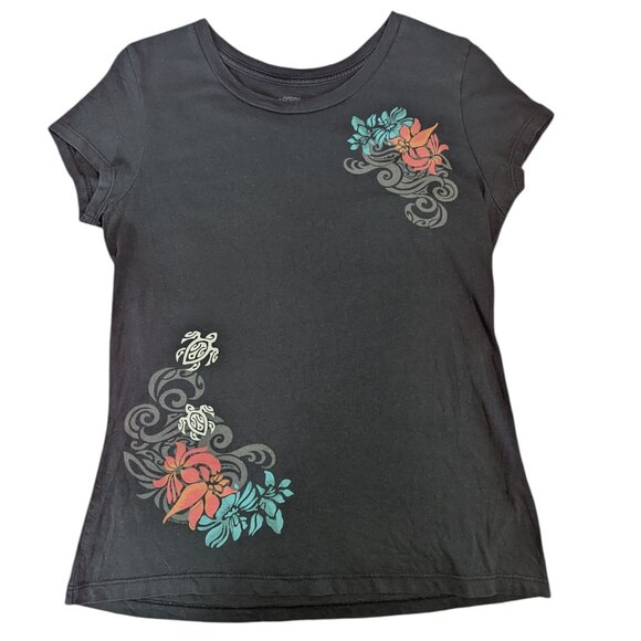 Crazy Shirts Cap Sleeve Women’s T Shirt Pima Cotton Floral Design Hawaii - Picture 1 of 6